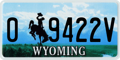 WY license plate 09422V