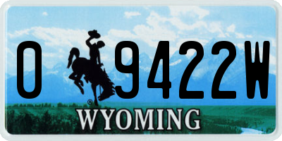 WY license plate 09422W