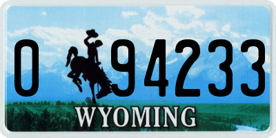 WY license plate 094233