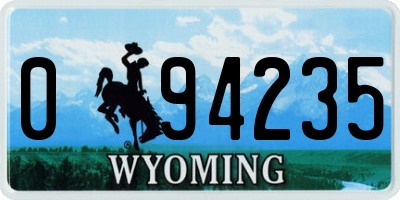 WY license plate 094235