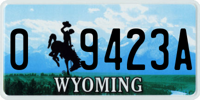 WY license plate 09423A