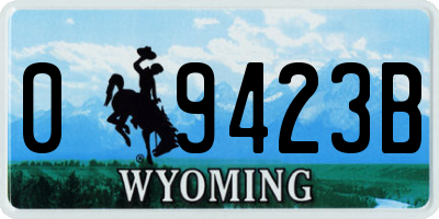 WY license plate 09423B