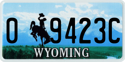 WY license plate 09423C