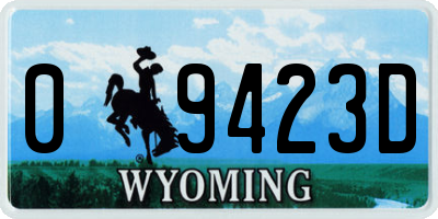 WY license plate 09423D