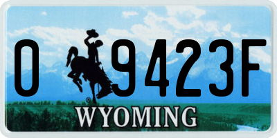 WY license plate 09423F