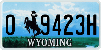 WY license plate 09423H