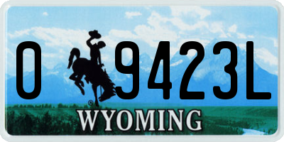 WY license plate 09423L