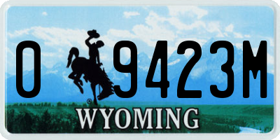 WY license plate 09423M