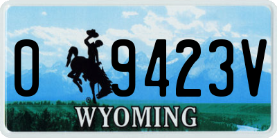 WY license plate 09423V