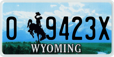 WY license plate 09423X