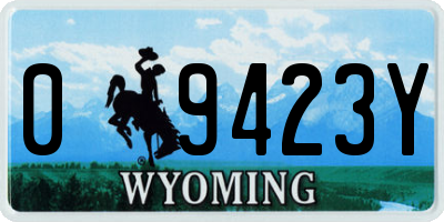 WY license plate 09423Y