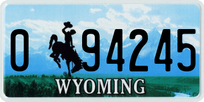 WY license plate 094245