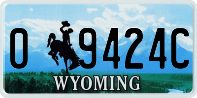 WY license plate 09424C