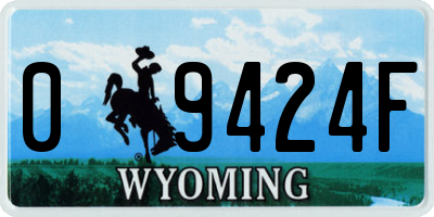 WY license plate 09424F