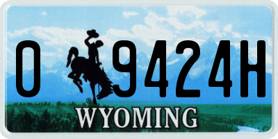 WY license plate 09424H