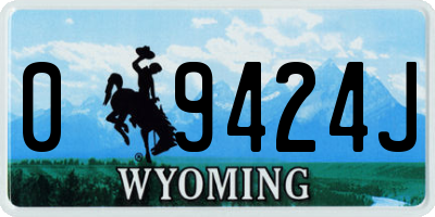 WY license plate 09424J