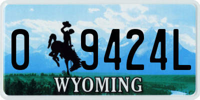 WY license plate 09424L