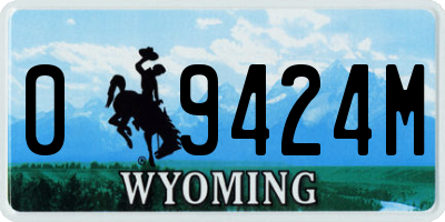 WY license plate 09424M