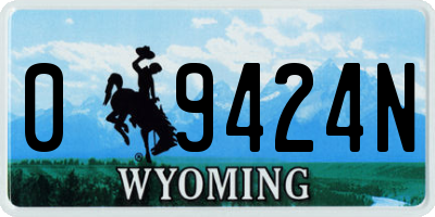 WY license plate 09424N