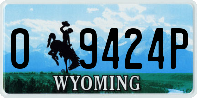 WY license plate 09424P