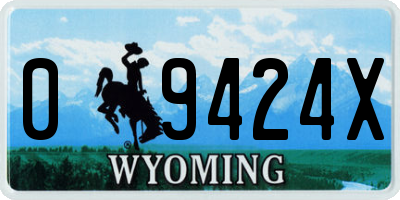 WY license plate 09424X