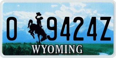 WY license plate 09424Z