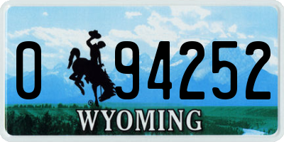 WY license plate 094252