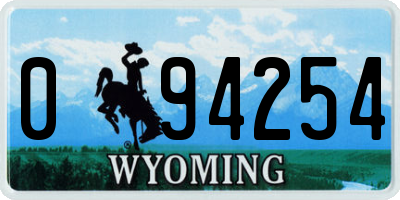 WY license plate 094254