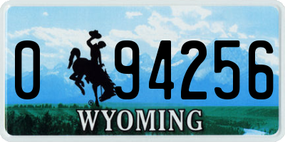 WY license plate 094256