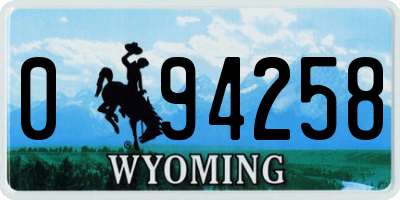 WY license plate 094258