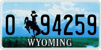 WY license plate 094259