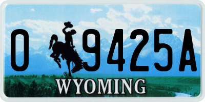 WY license plate 09425A