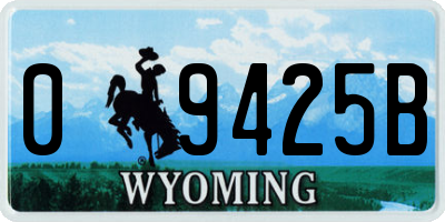 WY license plate 09425B