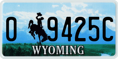 WY license plate 09425C