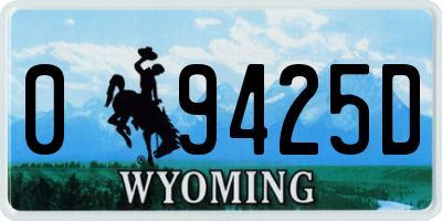 WY license plate 09425D
