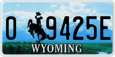 WY license plate 09425E