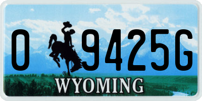 WY license plate 09425G