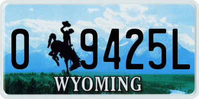 WY license plate 09425L
