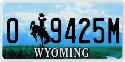 WY license plate 09425M