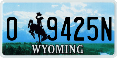 WY license plate 09425N