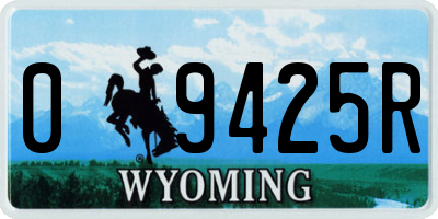WY license plate 09425R