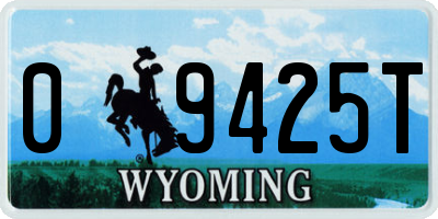 WY license plate 09425T