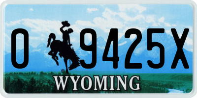 WY license plate 09425X