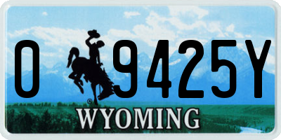 WY license plate 09425Y