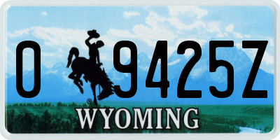 WY license plate 09425Z