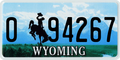 WY license plate 094267