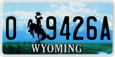 WY license plate 09426A