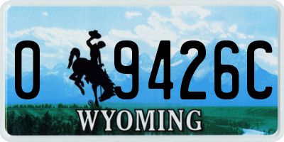 WY license plate 09426C