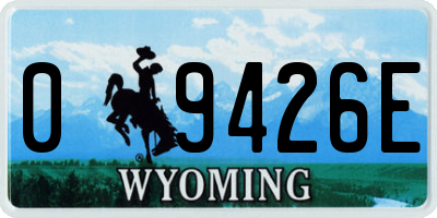 WY license plate 09426E