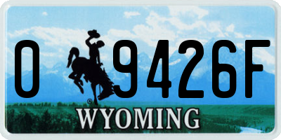 WY license plate 09426F